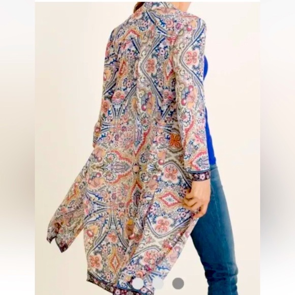Chico’s Long Paisley Tunic Size S 8/10 - Picture 2 of 10